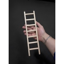 Paks Pet Ahşap Kuş Merdiveni 30X8 cm – 7 Basamaklı Kancalı Kafes Merdiveni – Muhabbet Kuşu, Sultan Papağanı ve Paraketler Için