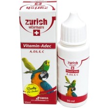 Zurich Kuş Vitamini A, D3, E, C Vitaminleri 30 ml