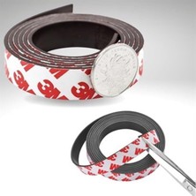 Contacall Yapışkanlı Şerit Mıknatıs Magnet Kes Kullan Siyah Genişlik 20 Mm, Kalınlık 1,5 mm