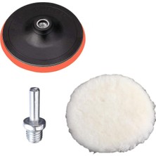 Pasta Cila Polisaj Parlatma Yünü Pedi Keçesi SÜNGERI+115 mm Cırt Taban+Matkap Aparatı (3'lü S