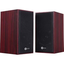 Lenovo Lecoo DS105 6W Ahşap Gövdeli Masaüstü Stereo Hoparlör - USB + 3.5mm Jack Girişli Pc Hop