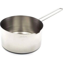 16 cm Paslanmaz Çelik Sütlük 18/10 Ultra Lüks Inox Derin Sos Tavası Metal Saplı Çok Amaçlı