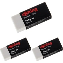 Rotring TIKKY30 Kurşun Kalem Silgisi, Orta Boy, Beyaz 3lü Paket