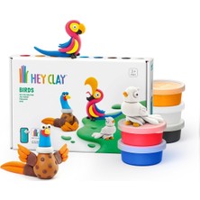 Hey Clay Kuşlar: Sülün, Ara Papağan, Güvercin Seti - Hava Kuru Kil Kiti 6 Kutu ve Eğlenceli I