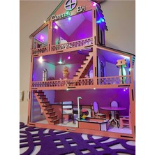 Bigibu Peri LED Hediyeli Ahşap Oyun Evi Bebek Evi 09123078768W3RQ