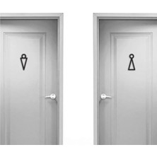Caju Art & Decoration Modern Ahşap Erkek Kadın Wc Tuvalet Kapı Yönlendirme Işareti