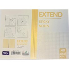 Kraf Yapışkanlı Not Kağıdı Extend 96X146MM 2X20 Yaprak Kareli Sarı
