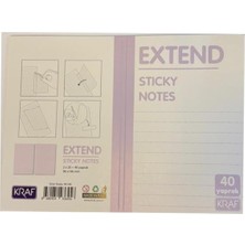 Kraf Yapışkanlı Not Kağıdı Extend 96X146MM 2X20 Yaprak Hafif Çizgili Mor 8680454417790