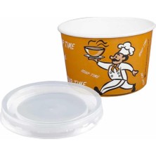 Yücecup Kraft Kağıt Şeffaf Kapaklı Çorba Kasesi - 16 Oz - 480 Ml. - 50 Adet/kase + Kapak
