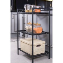 Mudesa MDS3TELS002 Metal Mutfak Malzeme Rafı Metal Organizer Dekoratif Çok Amaçlı Tel Dolap