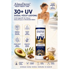 30+ UV Doğal Vücut Losyonu – %100 Doğal SPF 30+ Mineral Güneş Koruyucu ve Nemlendirici Bakım 200 ml | AlmaDerm