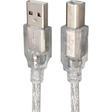Powermaster Şeffaf USB Yazıcı Kablosu 1.5 Metre
