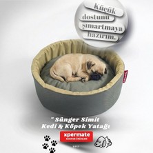 Xpermate Sünger Simit Köpek Yuvası Küçük Irk Köpek Yatağı ve Kedi Yatağı (Antrasit Bej, 5