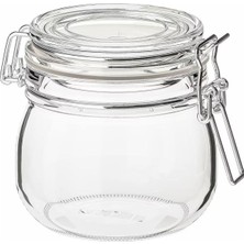 Ikea Korken Kapaklı Kavanoz, 0,5 L (Şeffaf Cam)