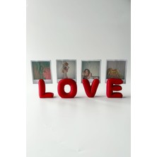 4'lü Love Polaroid Fotoğraf Standı, Not Tutucu