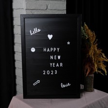 Patladı Gitti Büyük Boy Siyah Yazı Panosu Mesaj Tahtası ve 2 Adet Beyaz Harf Seti