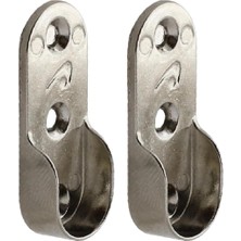 BADEM10 Askı Flanşı Oval Dolap Boru Sabitleme Kıyafet Elbise Askı Flanş Aparatı Krom 45 mm (2