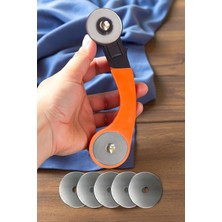 45MM Rc-11 Rulet Kumaş Deri Kağıt Kesici + 5 Yedek Düz Bıçak