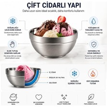 Arvale Çift Cidarlı Paslanmaz Çelik Isı Yalıtımlı Şık Sunum Kasesi