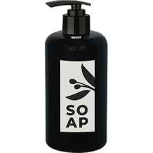 Sıvı Sabunluk Yuvarlak Plastik Pompalı 500 ml - Siyah