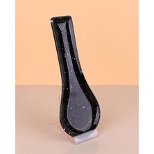 Seramik Kirli Kaşıklık Kepçe Kaşıklık Altlığı 27CM Siyah Granit