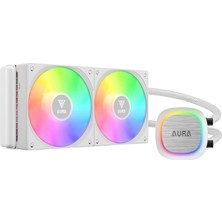 AyrStore Gamdıas Aura GL240 V2 Wh, White Edition, 240MM,  Rgb, 2 Fanlı,cpu Sıvı Soğutma