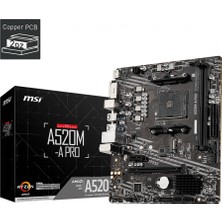 AyrStore Msı A520M-A Pro Ddr4 4600MHZ 1xhdmı 1xdvı 1xm.2 USB 3.2 Matx Am4 (Amd Am4 5000/4000/3000 Serileri