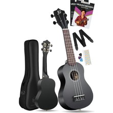 Fourtune Nova UKS-21BK Gül Ağacı Siyah Soprano Ukulele Seti (Siyah)