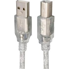 S-Link SL-U2007 7 Metre Usb2.0 Yazıcı Kablosu Şeffaf Kalın Örgülü Yazıcı ve Tarayıcı Bağ