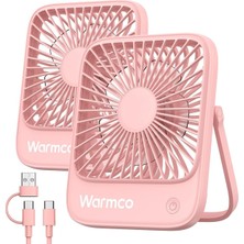 Warmco D1 Masaüstü Vantilatör USB ve Type-C Bağlantılı Taşınabilir Ultra Ince Soğutucu Fan