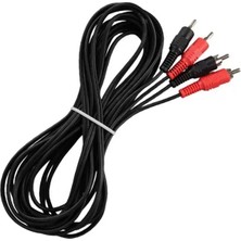Powermaster PM-428 Siyah 5 Metre 2 Rca + 2 Rca Kablo