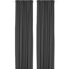 IKEA Gınstmott Koyu Gri 145X300 cm Fon Perde/2 Kanat
