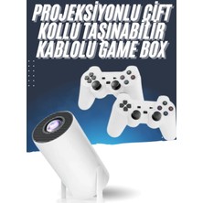 4K Wireless Çift Kollu Kumandalı Oyun Projeksiyonu Retro Video Oyunu