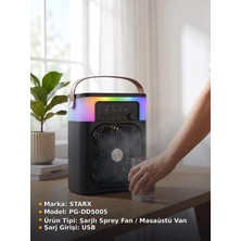 Aybartec Starx DD5005 Spray Fan Şarjlı Sulu Vantilatör Rgb Su Püskürten Serinletici