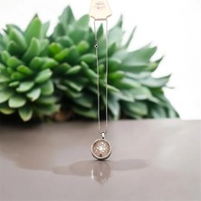 Aura Stone Aurastone Pembe Kuvars Doğal Taş Hayat Ağacı Çelik Kolye