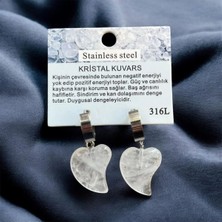 Aura Stone Aurastone Çelik Aparatlı Kristal Kuvars Doğal Taş Küpe