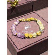 Aura Stone Aurastone Aura Flow Ametist & Sitrin Çelik Aparatlı Doğal Taş Bileklik