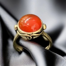 Aura Stone Aurastone Kahverengi Akik Bronz Yüzük