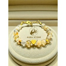 Aura Stone Aurastone Aura Rich Çelik Aparatlı Sitrin Doğal Taş Bileklik