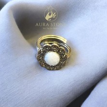 Aura Stone Aurastone Bronz Bakır Ay Taşı Doğal Taş Yüzük