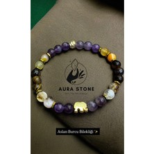 Aura Stone Aurastone Özel Tasarım Doğal Taş Aslan Burcu Bilekliği