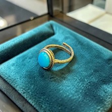 Aura Stone Aurastone Bronz Bakır Turkuaz Doğal Taş Yüzük