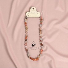 Aura Stone Aurastone Akik Açık Renk Doğaltaş Tımbıl Kolye