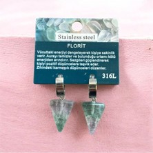 Aura Stone Aurastone Çelik Aparatlı Florit Doğal Taş Küpe