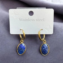 Aura Stone Aurastone Çelik Aparatlı Lapis Lazuli Doğal Taş Küpe