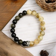 Aura Stone Aurastone Obsidyen-Sitrin Doğal Taş 10MM Tasarım Bileklik