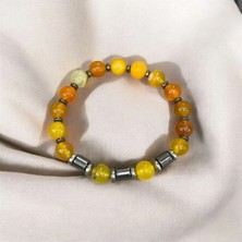Aura Stone Aurastone Sarı Akik Hematitli 8mm Doğaltaş Bileklik