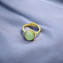 Aura Stone Aurastone Bronz Bakır Aventurin Doğal Taş Yüzük