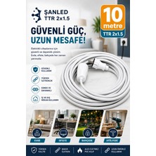 Uzatma Kablosu 2x1,5 mm Ttr Topraklı Seyyar Kablo 10 Metre