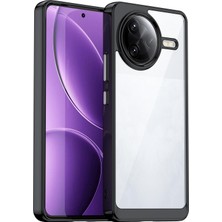 Caseonn Xiaomi Poco F7 Pro Kılıf Kamera Korumalı Darbe Emici Şeffaf Arka Kapak Siyah